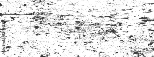 Distressed Grunge Texture with Black Ink Splatters and Scratches on White Background (1)