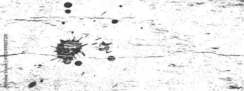 Black and White Grunge Distressed Texture with Ink Splatters and Cracks Overlay Background