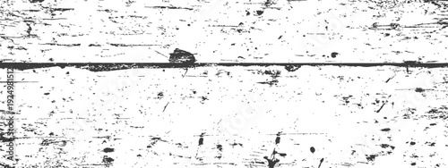 Black and White Grunge Distressed Wood Grain Overlay Texture with Scratches and Rough Surface Effect Vector Graphic Resource