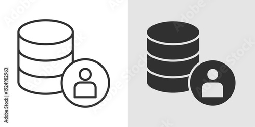 Customer Data Icon representing client information, data management, and business analytics. Stroke, filled, and colored vector illustration.
