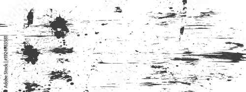 Black and White Grunge Ink Splatter and Scratches Texture Vector