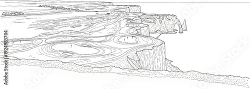 Coastal golf course with dramatic cliffs and ocean views