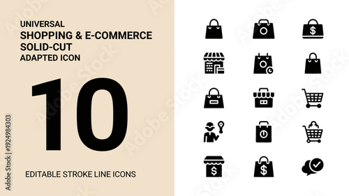 Universal Shopping and E-Commerce Icons Collection.