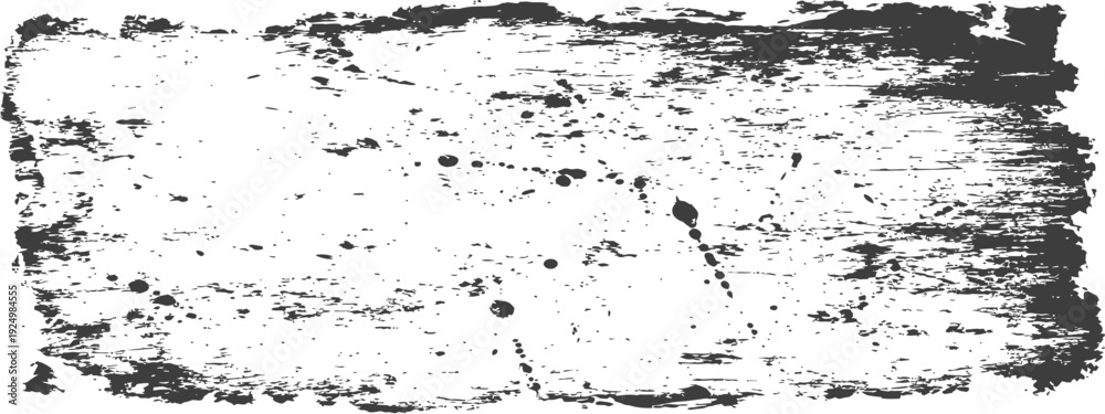 Fototapeta premium Grunge distressed texture overlay with paint splatters and scratches in black and white