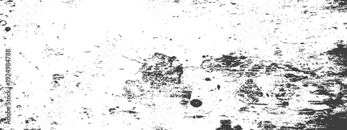 Distressed Grunge Texture Overlay Black and White Rough Surface with Paint Splatter and Scratch Marks
