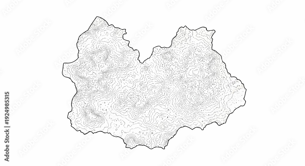 Obraz premium Stylized contour map showing intricate elevation lines on a topographic surface