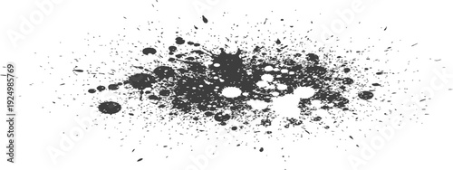 Grungy Black Ink Splatter Vector Texture Abstract Paint Splash Element