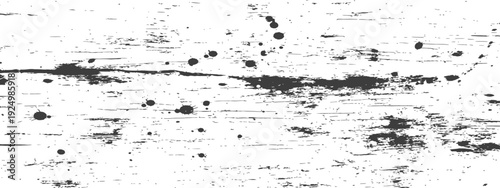 Distressed black and white grunge texture with ink splatters and scratches artistic overlay for graphic design projects