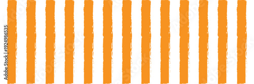 Canvastavla Hand drawn orange vertical stripes on white background, brush stroke paint lines pattern, artistic minimalist wallpaper, seamless textured
