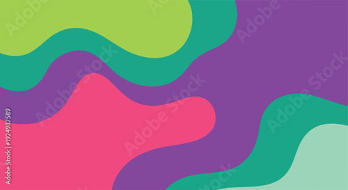 Abstract colorful shapes and forms in a vibrant composition viewed from directly above