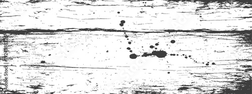 Distressed Grunge Texture with Ink Splatters Black and White Vector Background