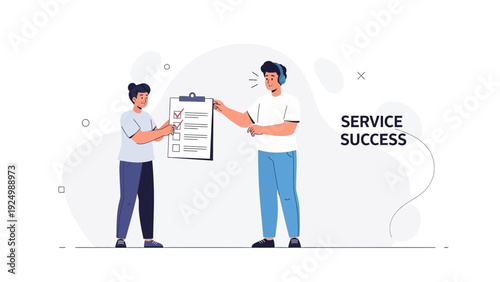 Customer Service Success: Checklist and Communication with Headset