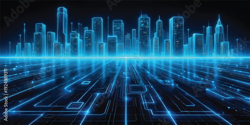 An abstract digital blue background featuring futuristic lines and motion patterns that symbolize high-tech cyber security, data networks, and global internet connectivity for a modern wallpaper