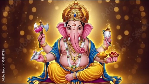 illustration of Lord Ganpati for Ganesh Chaturthi festival of India, Ganesh chaturthi for greeting,card, poster background.