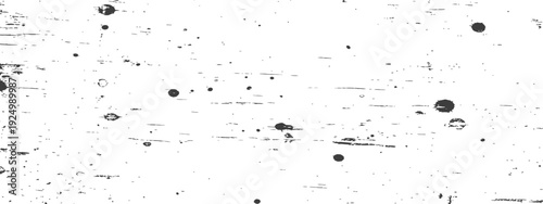 Black and White Grunge Distressed Texture Overlay with Scratches and Ink Splatter Vector Background