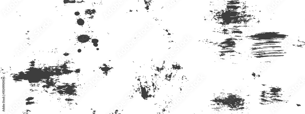 Fototapeta premium Black and White Grunge Distressed Texture with Ink Splatters and Rough Brush Strokes
