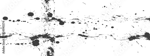 Abstract black and white ink splatters and grunge texture background for design elements