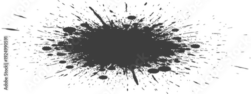 Dark Grey Ink Splatter Vector Illustration Abstract Grunge Paint Splash Design Element