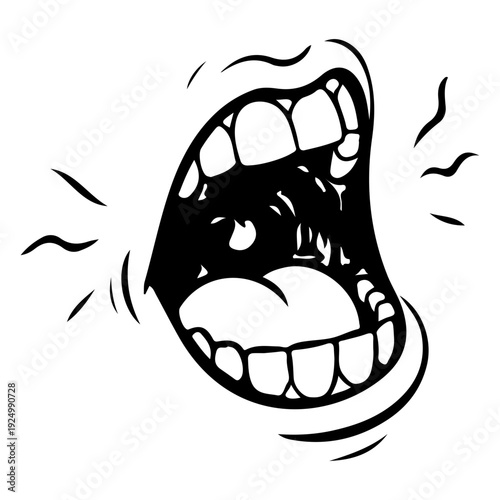 Screaming Mouth Cartoon