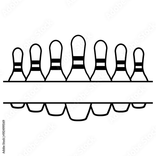 Bowling icon vector. Bowling ball Illustration sign. Bowling pins symbol. Sport logo.