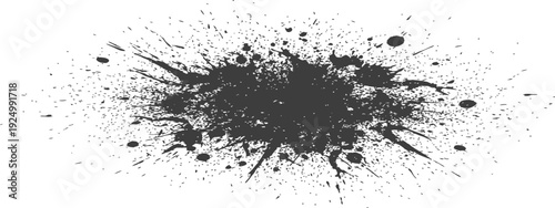 Vector Abstract Dark Gray Grunge Ink Splatter Design Element