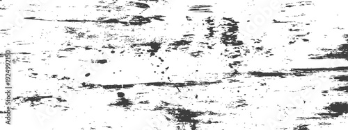 Black and White Grunge Distress Texture with Brush Strokes and Ink Splatters Abstract Overlay Background