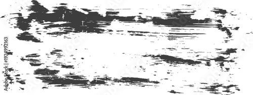 Distressed Grunge Brush Stroke Texture Black and White Abstract Background Vector