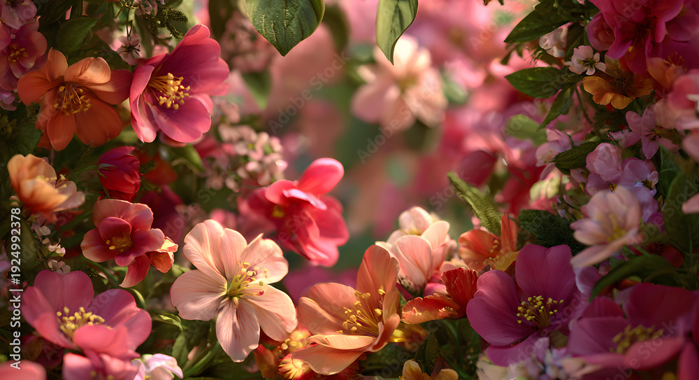 Obraz premium A May Day frame that features vibrant pink and orange flowers for both spring and labor day celebrations