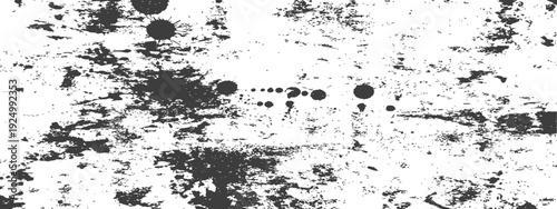 Grungy Black and White Ink Splatter and Distressed Texture Background