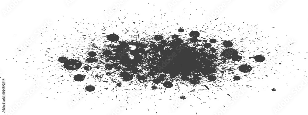 Fototapeta premium Ink Splatter Grunge Texture Vector Isolated on White Background
