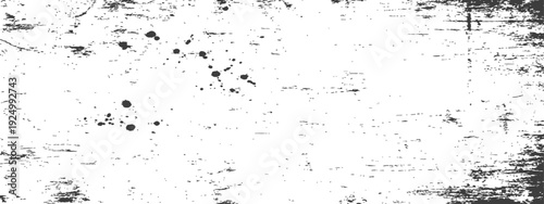 Black and White Grunge Scratch and Splatter Overlay Texture