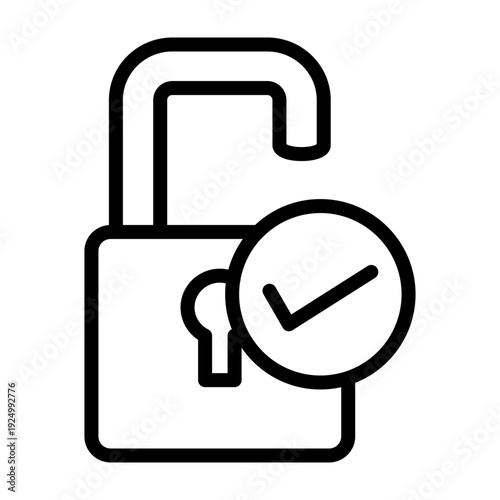 Permission Granted Vector Line Icon Design