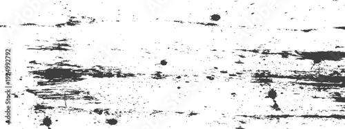 Abstract Grungy Distress Vector Texture Background with Ink Splatters and Brush Strokes in Black and White
