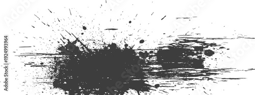 Abstract Grunge Ink Splatter and Paint Strokes Graphic Design Element