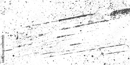 Abstract vector illustration with monochrome irregular elements distressed grunge background overlay isolated on white surface.