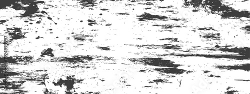 Black and White Distressed Grunge Texture Vector Background with Rough Smudges and Scratches for Abstract Overlay Design