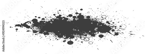 Dark Grey Ink Paint Splatter Splash Grunge Abstract Element