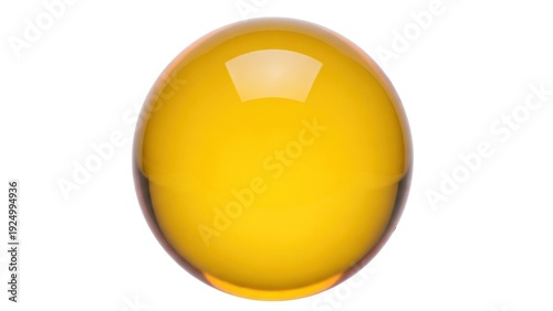 Принти на полотні Isolated amber sphere with internal refraction, translucent orb object in studio