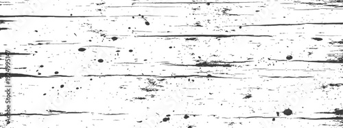 Distressed wood grain texture with ink splatters black and white grunge background overlay