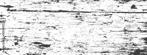 Black and White Weathered Wood Grain Distressed Grunge Texture Background Vector Overlay