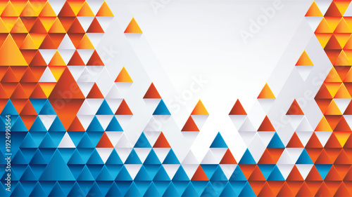 Abstract Geometric triangle background. Modern Colorful triangles background, Abstract Triangle shapes design. Creative ideas for business presentations, template