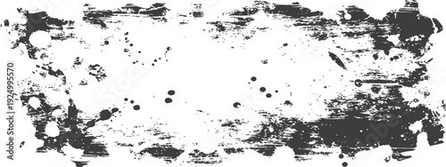 Dark Gray Ink Splatter Grunge Distress Texture Frame Vector