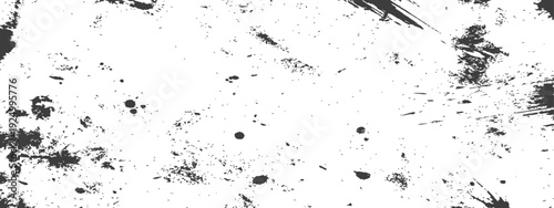 Black and White Grunge Texture Overlay with Ink Splatters and Scratches