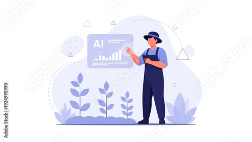 Farmer uses AI technology for smart farming and crop analysis
