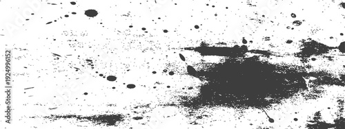 Grunge Ink Splatters and Paint Strokes Vector Texture Black and White Abstract Background