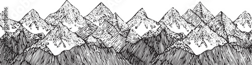 Black and white mountain range with varied textures