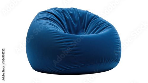 Fotografía Isolated comfortable blue beanbag chair for casual seating in the living room, b
