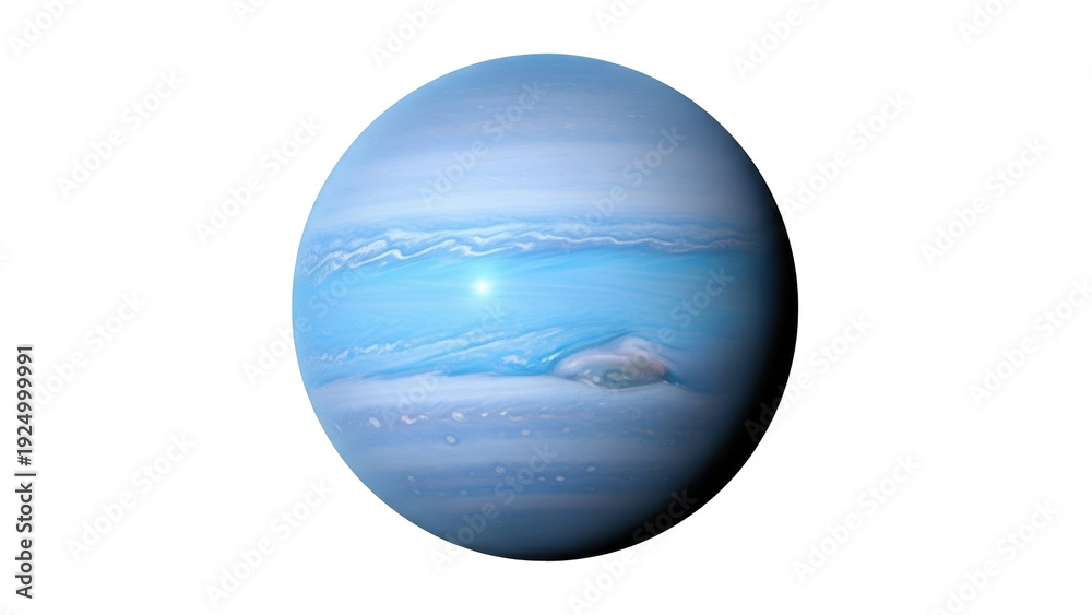 Αυτοκόλλητο Isolated gas giant Neptune, outer space planetary orb, cosmic azure sphere, blue