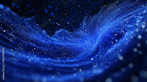 Blue particle wave background