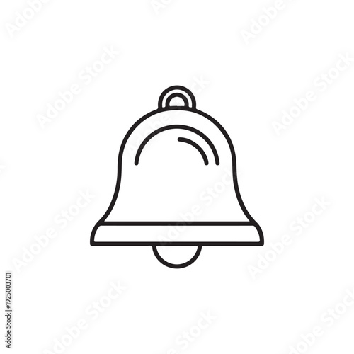Bell icon symbol notification alert sign bell ringing warning signal  simple line drawing